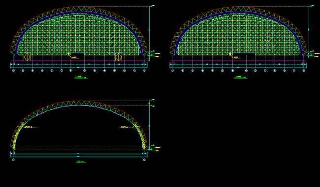 任丘跨度110米，拱高35_7米煤棚网架